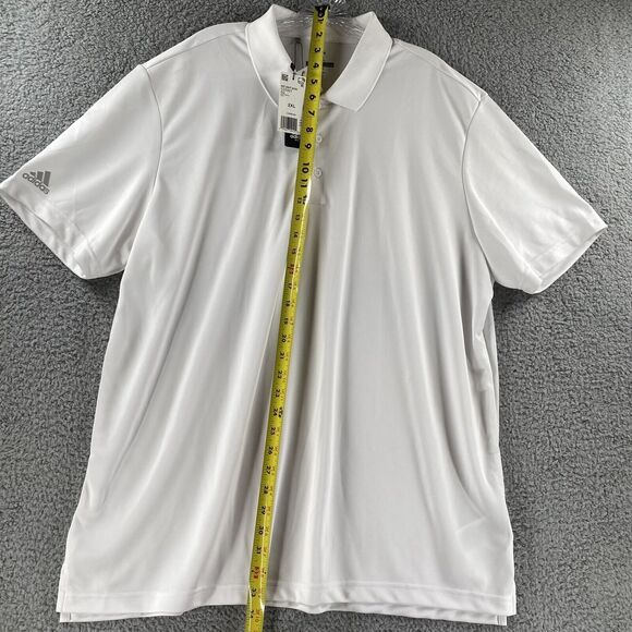 NWT Mens Adidas adi perf polo White 2XL Type Golf Shirt 50spf - Picture 4 of 6